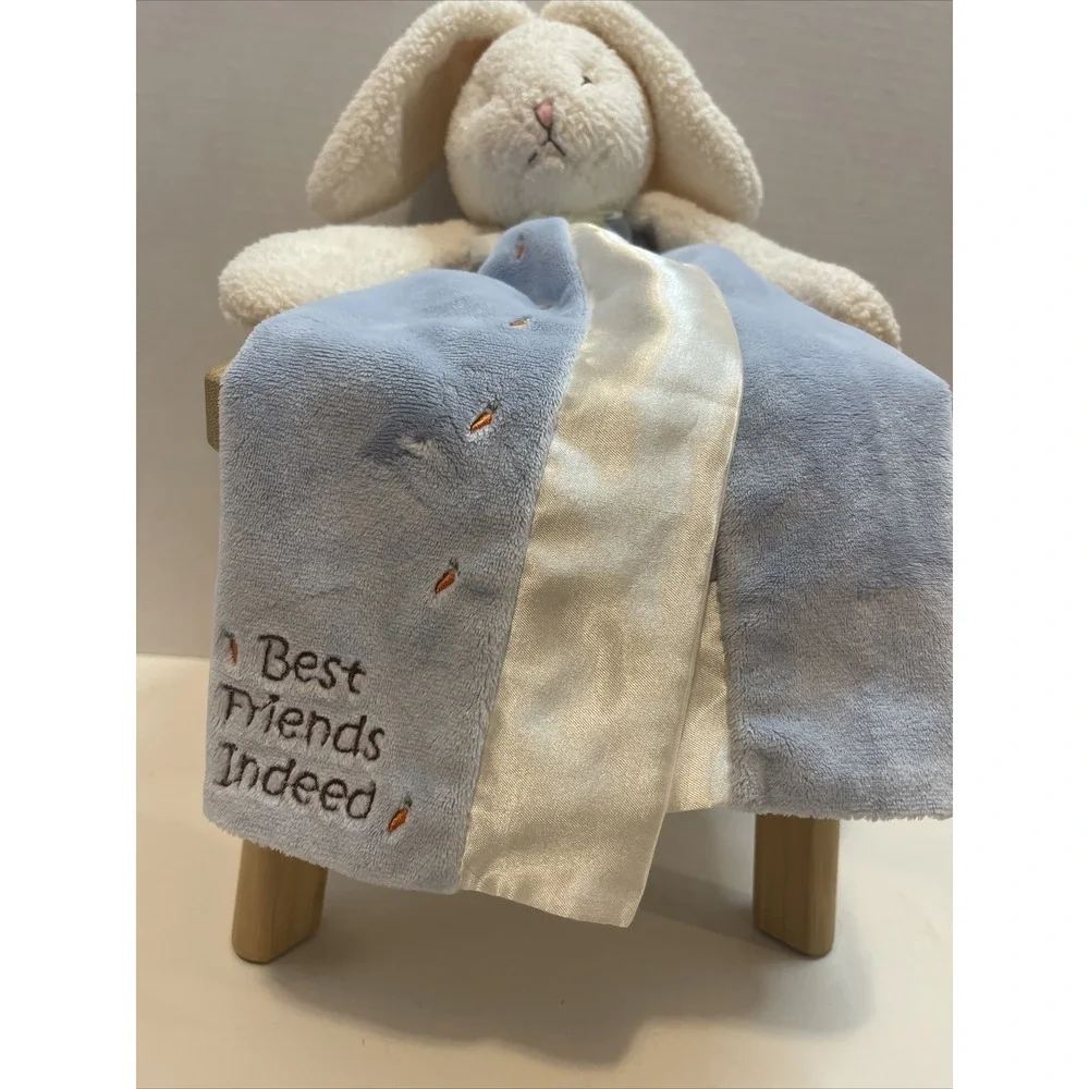 Bunnies by the Bay Bunny‎ Plush Lovey Best Friends Indeed Satin Blue Stuffy